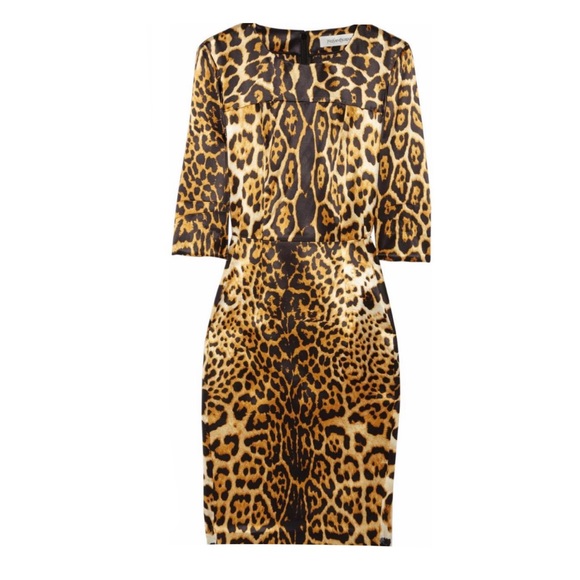 Yves Saint Laurent Leopard-print silk-satin dress - Picture 1 of 14